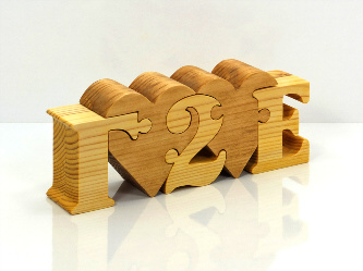 Personalized 2 anniversary gift initials puzzle